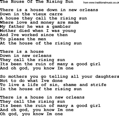 heavy metal version of house of the rising sun|house of the rising sun lyrics.